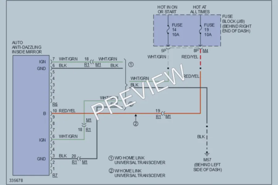 2010 Nissan Pathfinder Power Mirrors wiring diagram preview