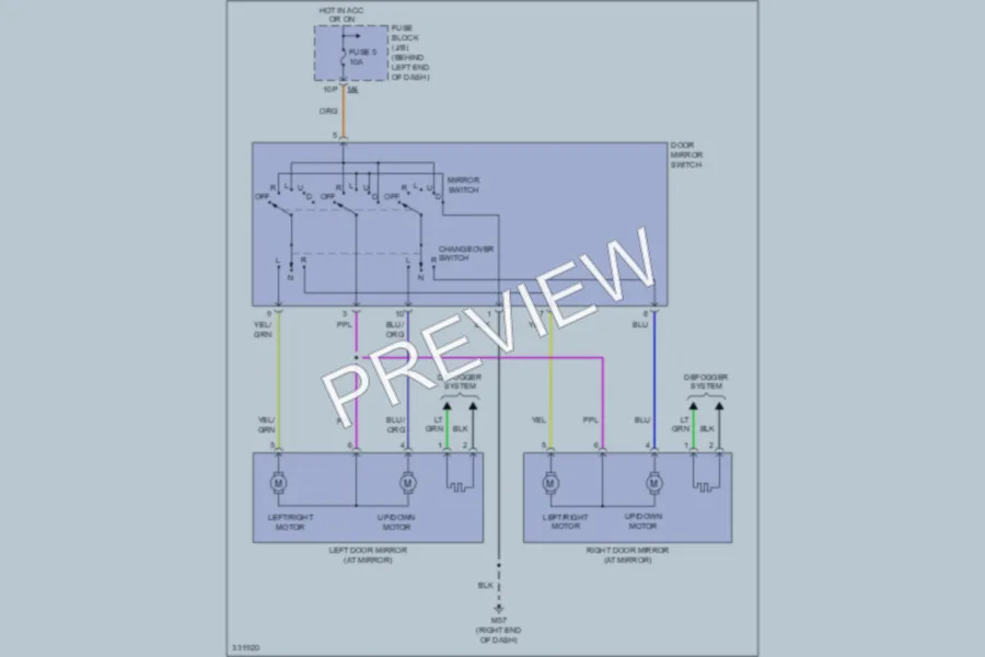 2010 Nissan Sentra Power Mirrors wiring diagram preview