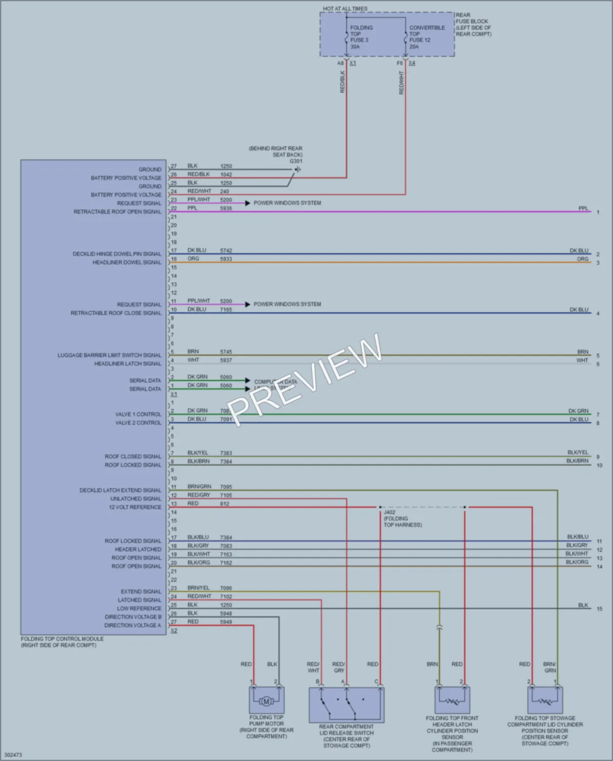 2010 Pontiac G6 Power Top Sunroof wiring diagram preview