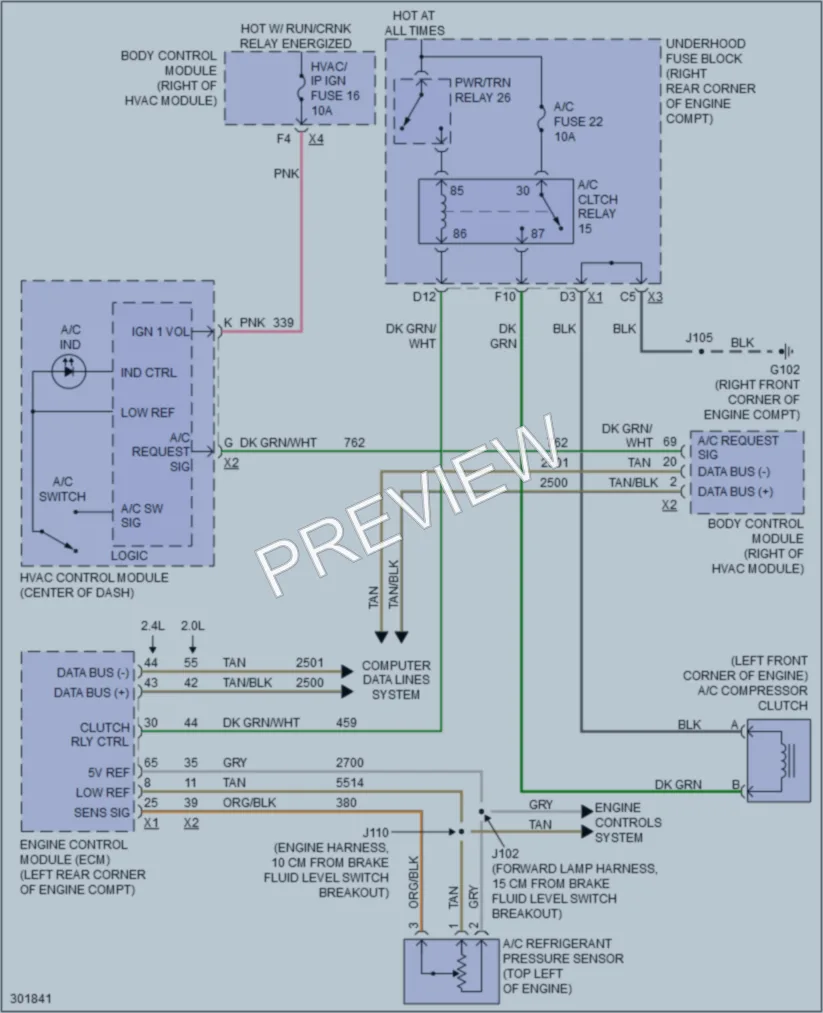 2010 Pontiac Solstice Air Conditioning wiring diagram preview
