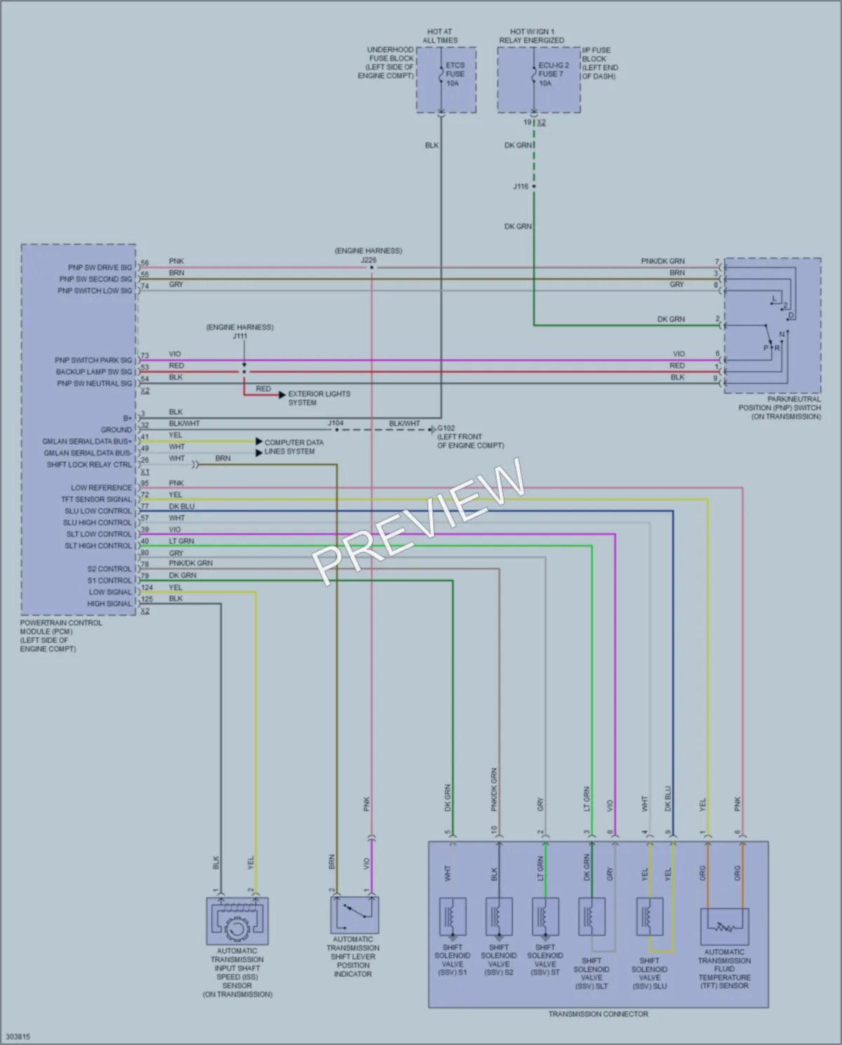 2010 Pontiac Vibe Transmission wiring diagram preview