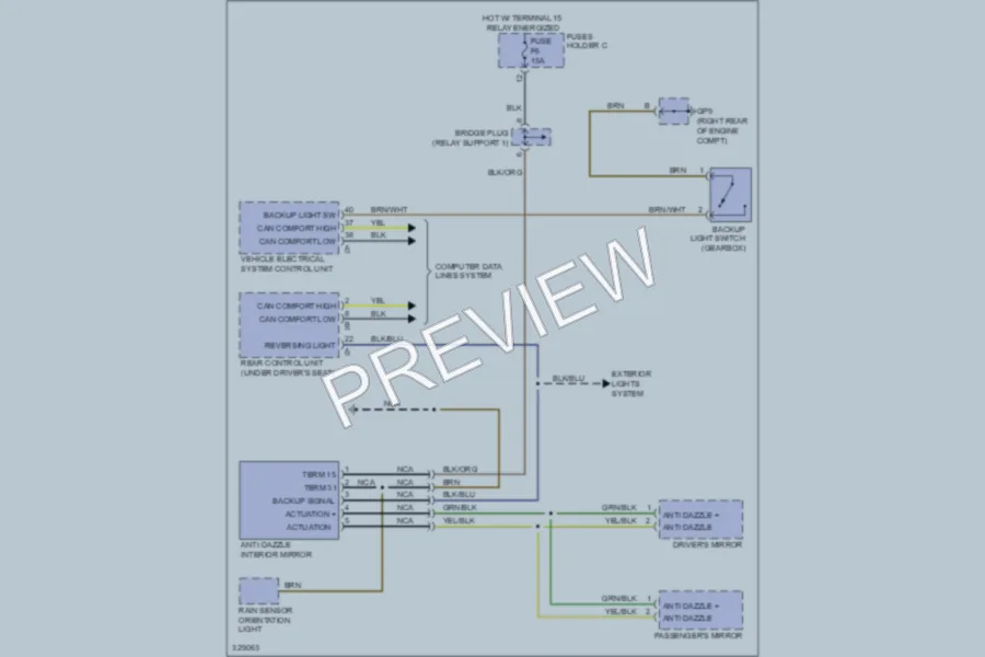 2010 Porsche 911 Power Mirrors wiring diagram preview
