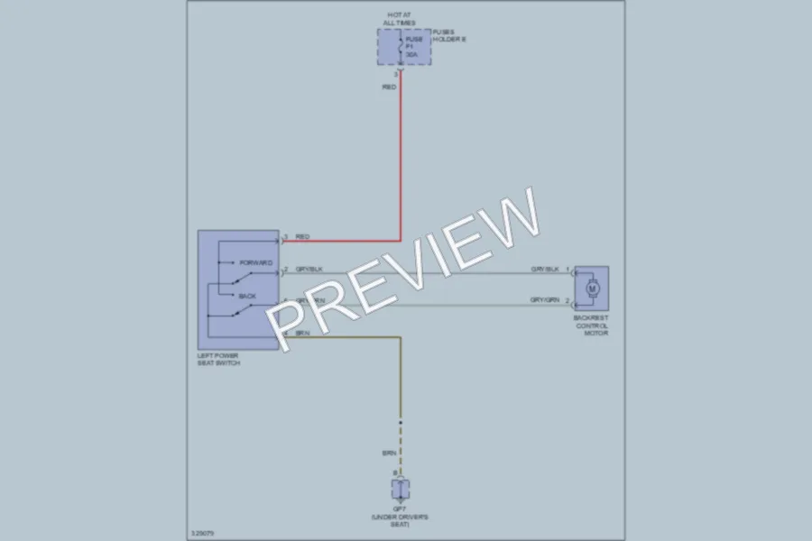 2010 Porsche 911 Power Seats wiring diagram preview