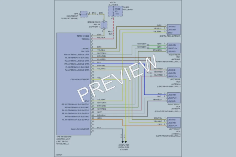 2010 Porsche 911 Warning Systems wiring diagram preview