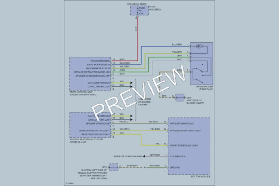 2010 Porsche Cayman Active Bodyworks wiring diagram preview