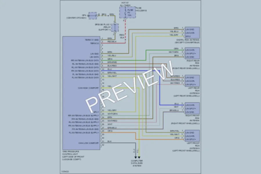 2010 Porsche Cayman Warning Systems wiring diagram preview