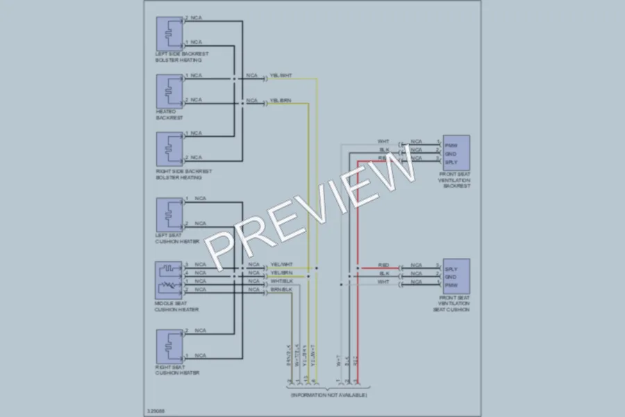 2010 Porsche Panamera Power Seats wiring diagram preview