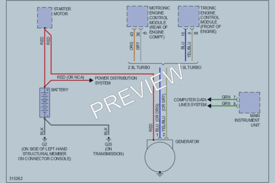 2010 Saab 93X Starting Charging wiring diagram preview