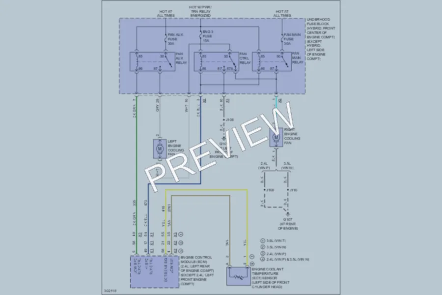 2010 Saturn VUE Cooling Fan wiring diagram preview