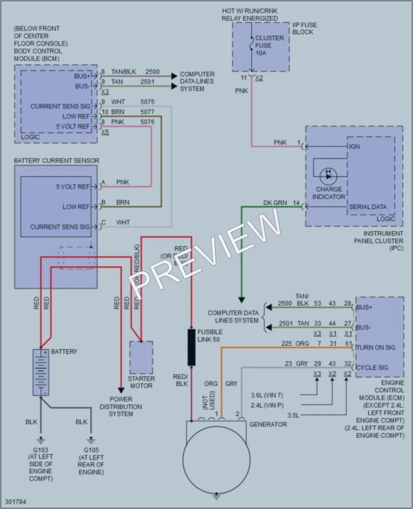 2010 Saturn VUE Starting Charging wiring diagram preview