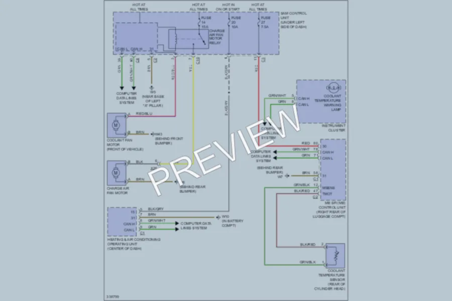 2010 Smart fortwo Cooling Fan wiring diagram preview