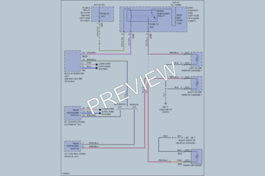 2010 Subaru Forester Defoggers wiring diagram preview