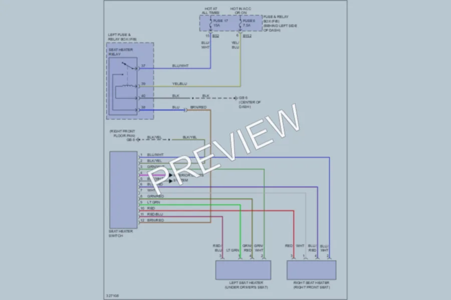 2010 Subaru Forester Power Seats wiring diagram preview