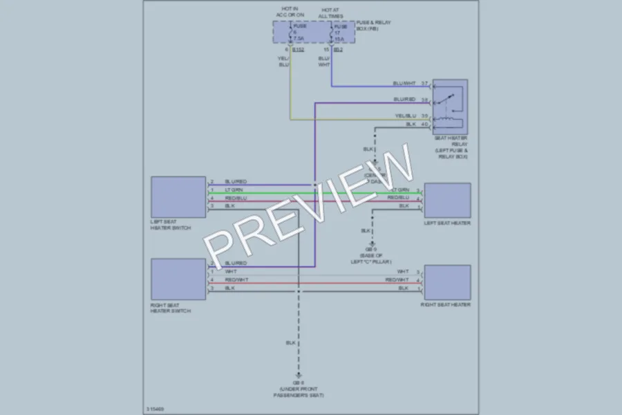 2010 Subaru ImprezaWRX Power Seats wiring diagram preview