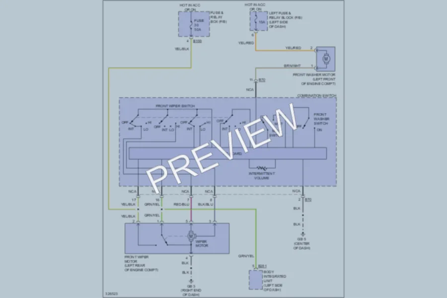 2010 Subaru ImprezaWRX Wiper Washer wiring diagram preview