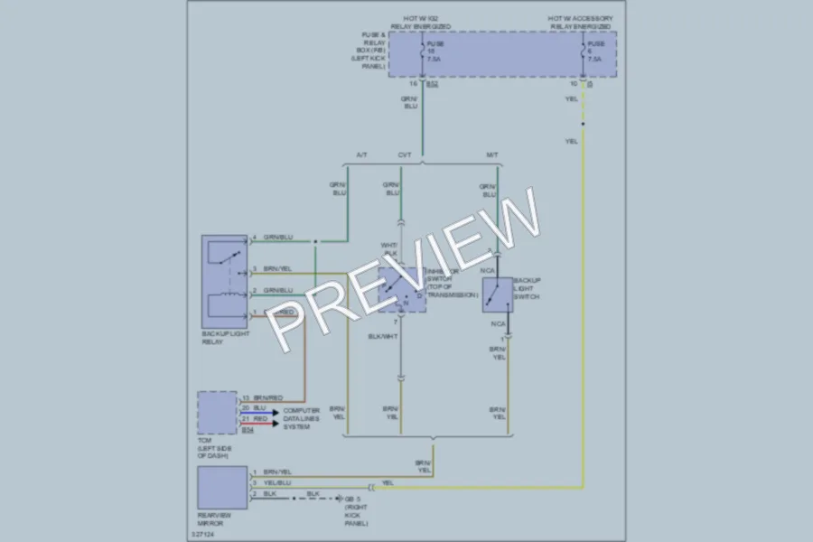 2010 Subaru Legacy Power Mirrors wiring diagram preview