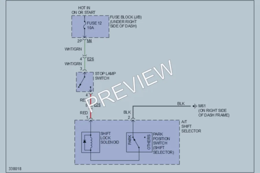 2010 Suzuki Equator Shift Interlock wiring diagram preview
