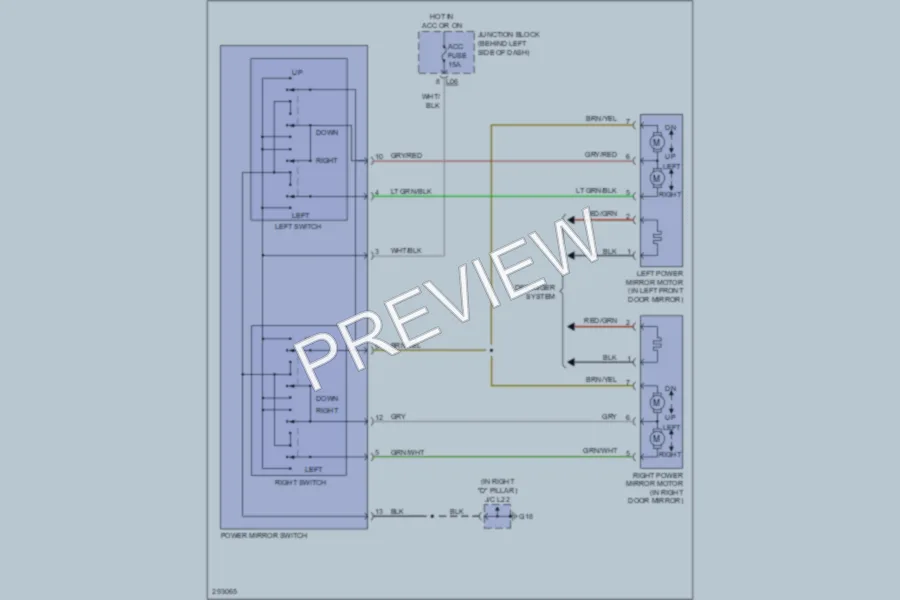 2010 Suzuki GrandVitara Power Mirrors wiring diagram preview