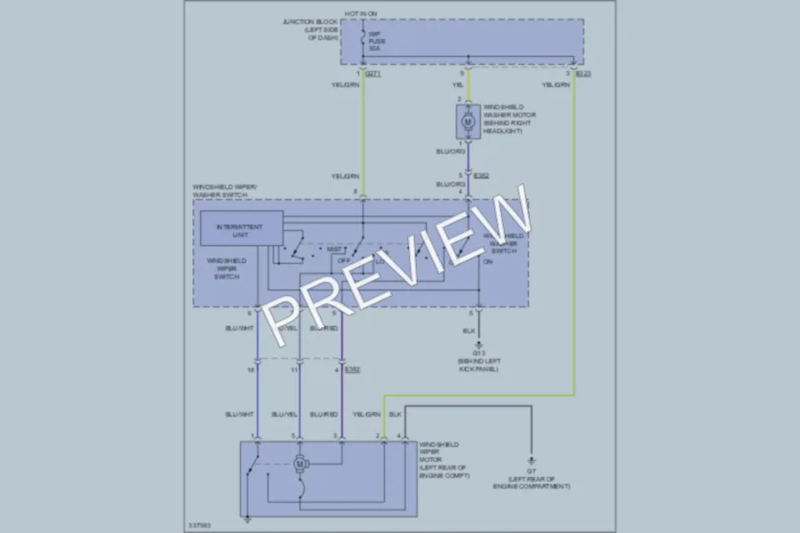 2010 Suzuki SX4 Wiper Washer wiring diagram preview