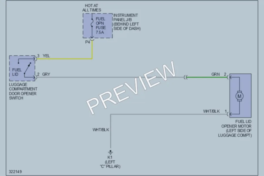 2010 Toyota Avalon Trunk Tailgate Fuel Door wiring diagram preview