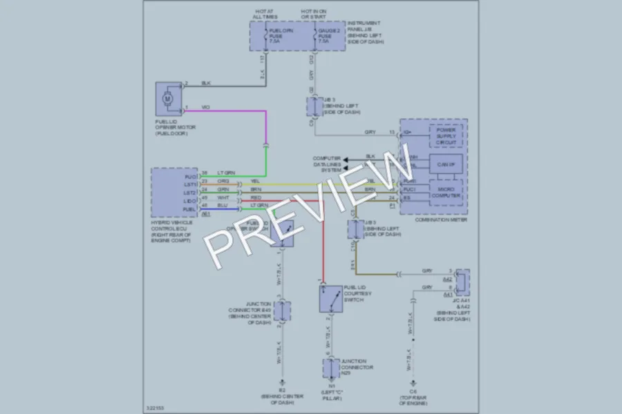 2010 Toyota Camry Trunk Tailgate Fuel Door wiring diagram preview