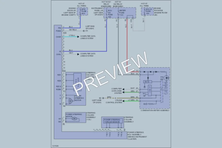 2010 Toyota Corolla Electronic Power Steering wiring diagram preview