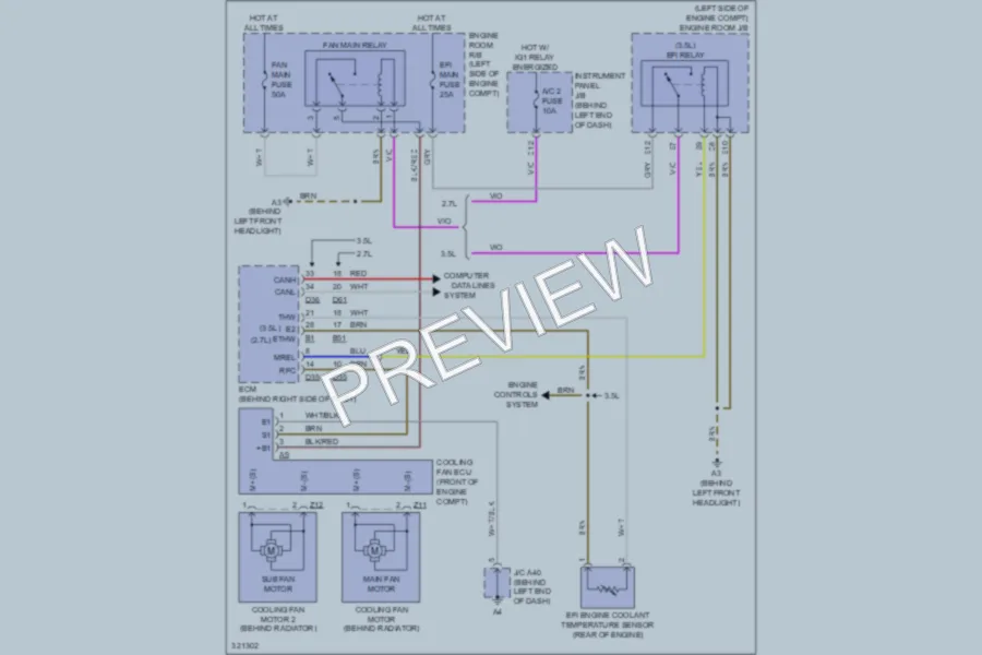 2010 Toyota Highlander Cooling Fan wiring diagram preview