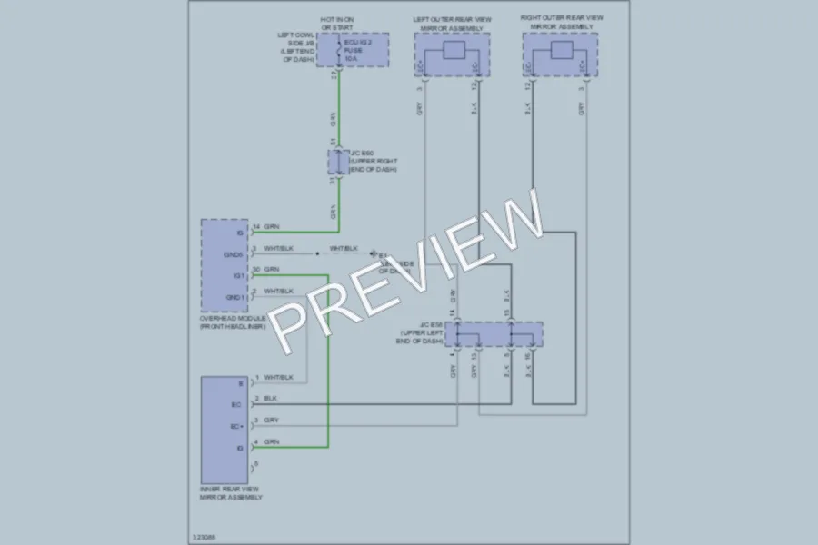 2010 Toyota LandCruiser Power Mirrors wiring diagram preview