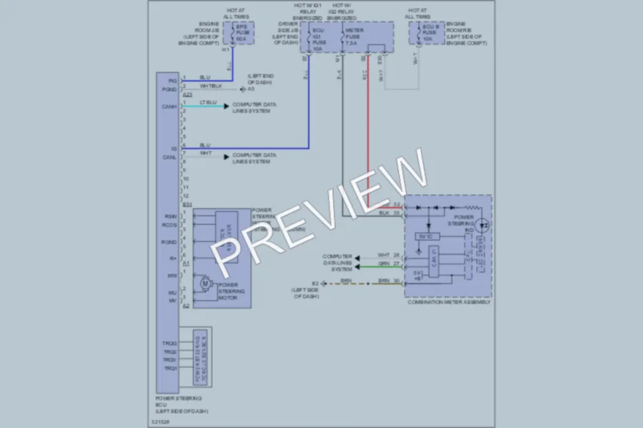2010 Toyota Matrix Electronic Power Steering wiring diagram preview