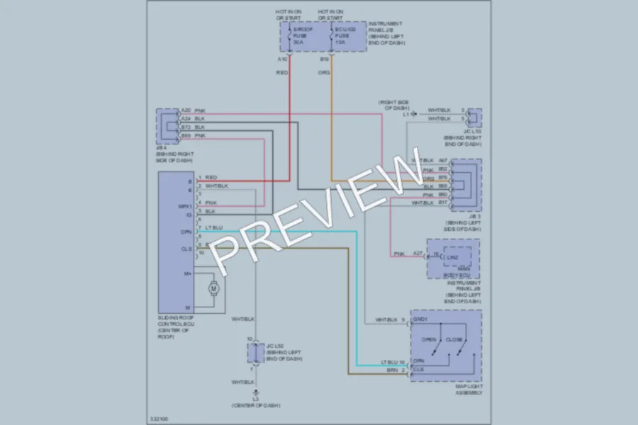 2010 Toyota Prius Power Top Sunroof wiring diagram preview