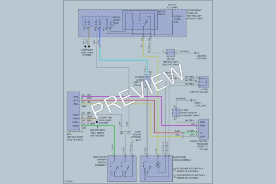 2010 Toyota Prius Trunk Tailgate Fuel Door wiring diagram preview