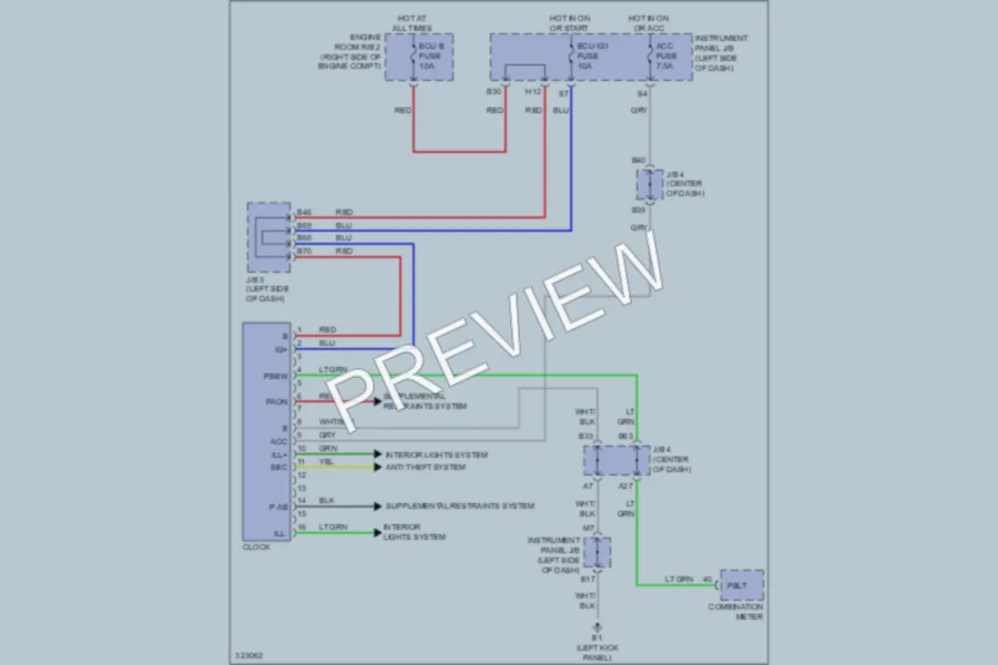 2010 Toyota RAV4 Instrument Cluster wiring diagram preview