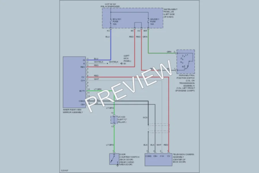 2010 Toyota RAV4 Power Mirrors wiring diagram preview