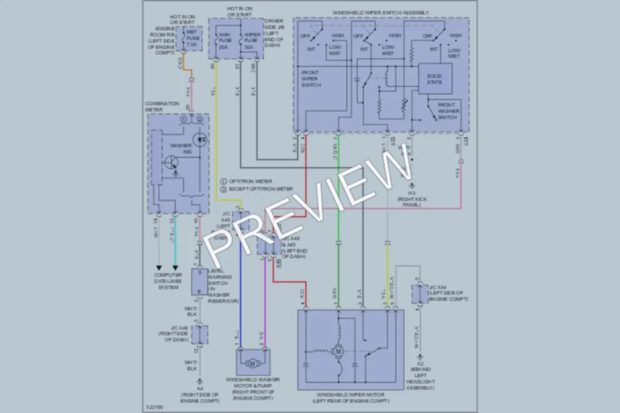 2010 Toyota Sequoia Wiper Washer wiring diagram preview