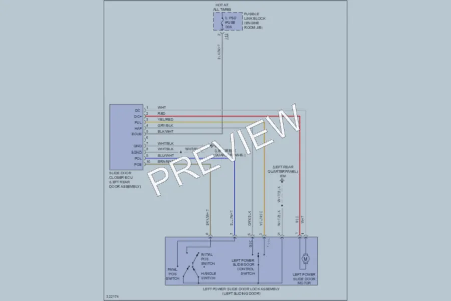 2010 Toyota Sienna Trunk Tailgate Fuel Door wiring diagram preview