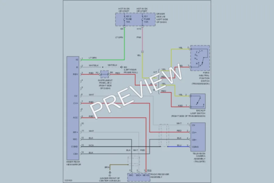 2010 Toyota Tacoma Power Mirrors wiring diagram preview