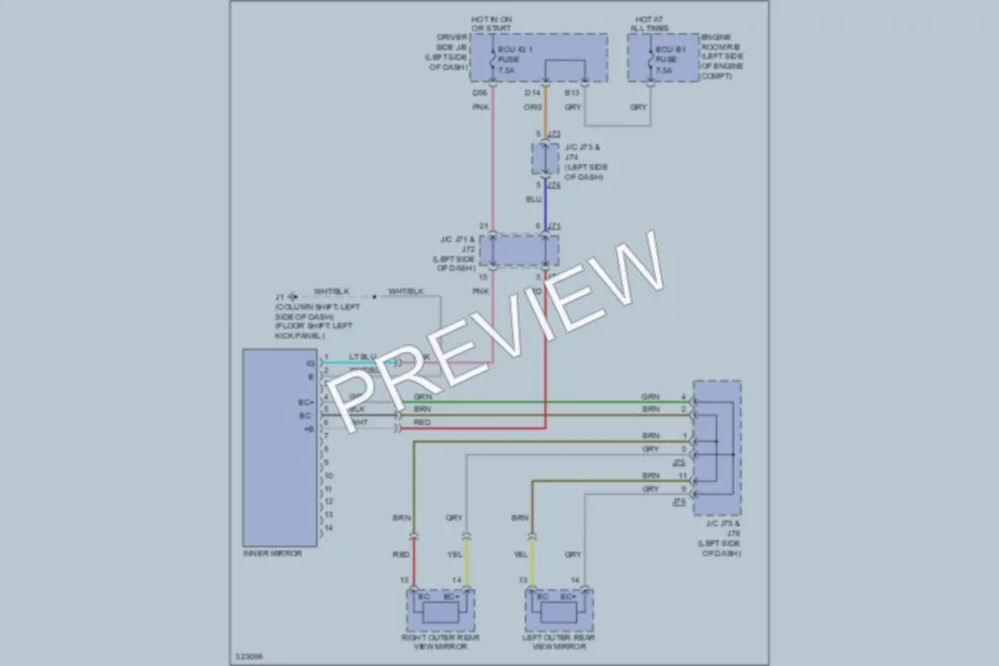 2010 Toyota Tundra Power Mirrors wiring diagram preview