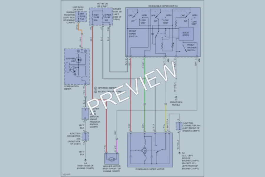 2010 Toyota Tundra Wiper Washer wiring diagram preview