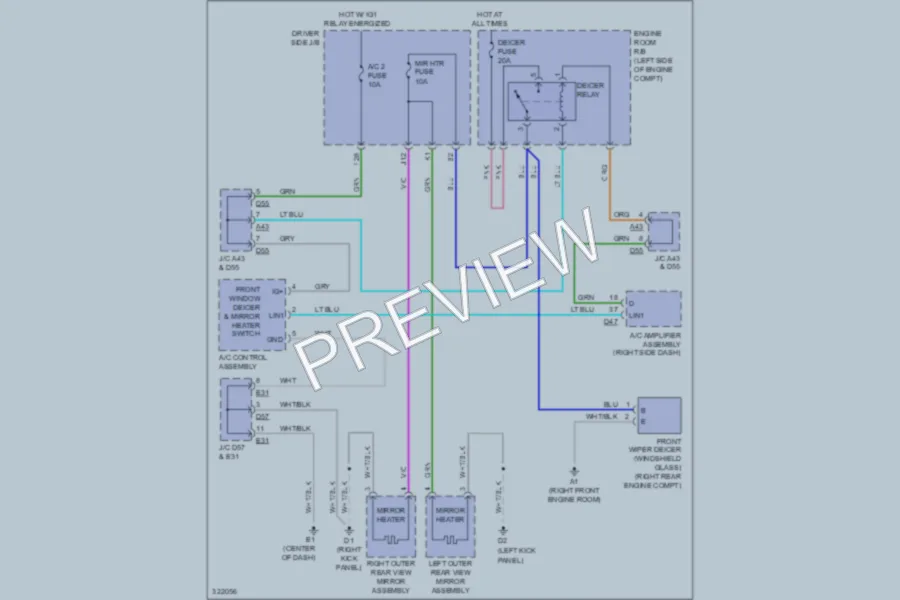 2010 Toyota Venza Defoggers wiring diagram preview
