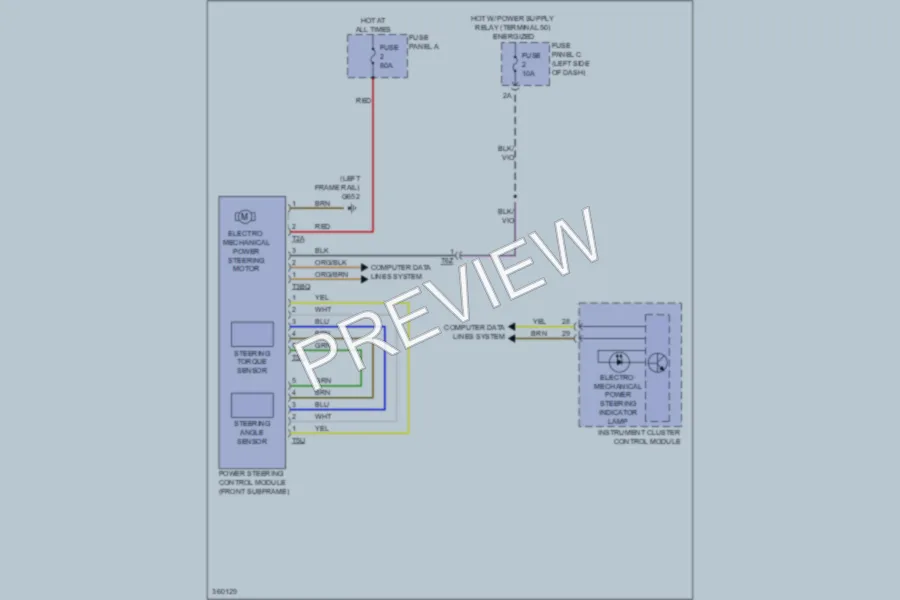 2010 Volkswagen CityGolf Electronic Power Steering wiring diagram preview