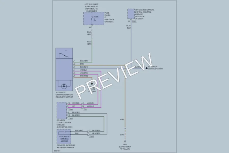 2010 Volkswagen Golf Power Mirrors wiring diagram preview