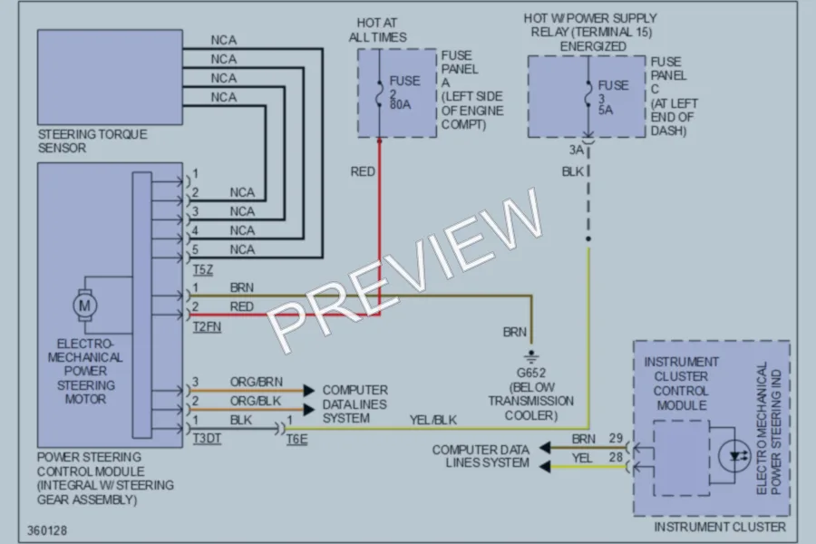 2010 Volkswagen Passat Electronic Power Steering wiring diagram preview