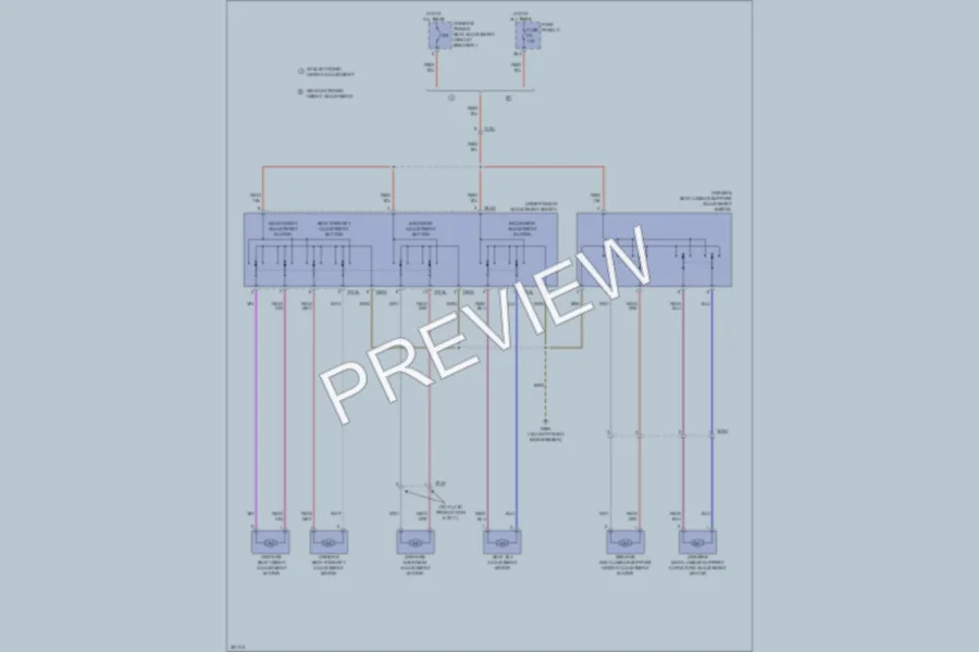 2010 Volkswagen PassatCC Power Seats wiring diagram preview