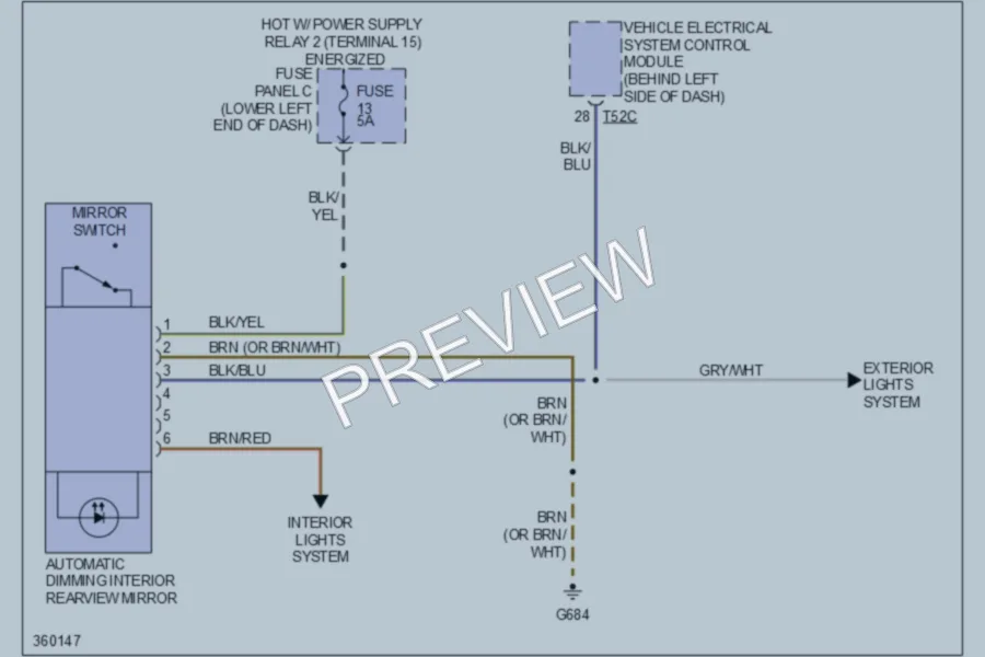 2010 Volkswagen Tiguan Power Mirrors wiring diagram preview