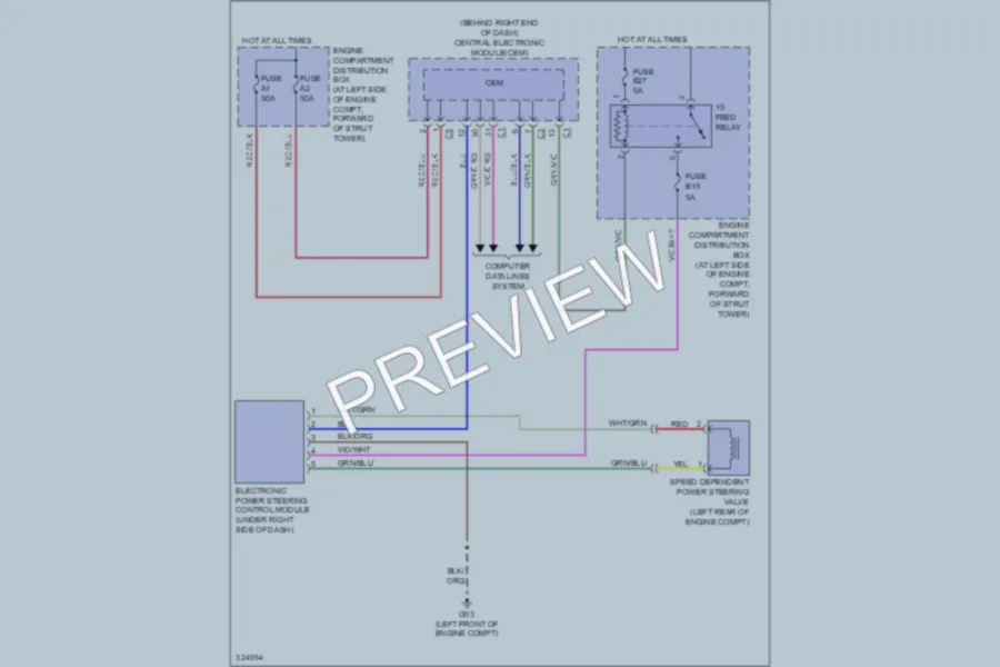 2010 Volvo XC70 Electronic Power Steering wiring diagram preview