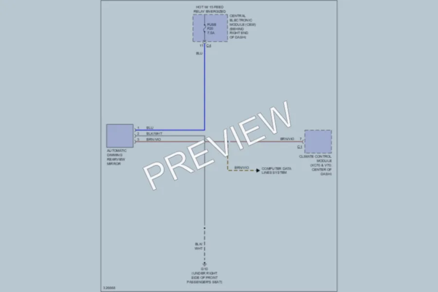 2010 Volvo XC70 Power Mirrors wiring diagram preview
