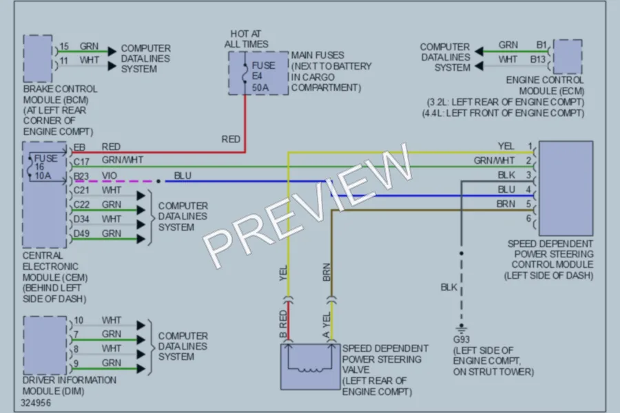 2010 Volvo XC90 Electronic Power Steering wiring diagram preview