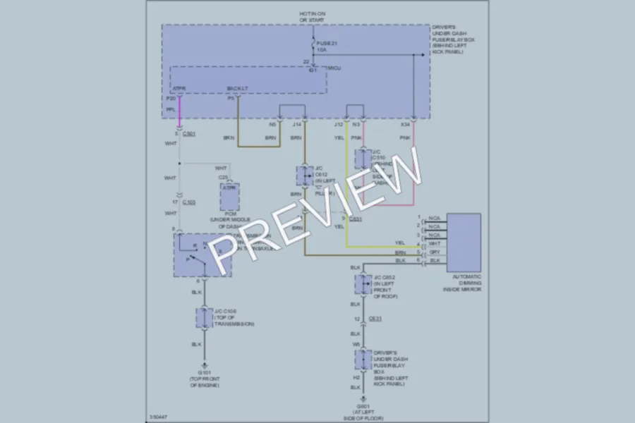2011 Acura RL Power Mirrors wiring diagram preview
