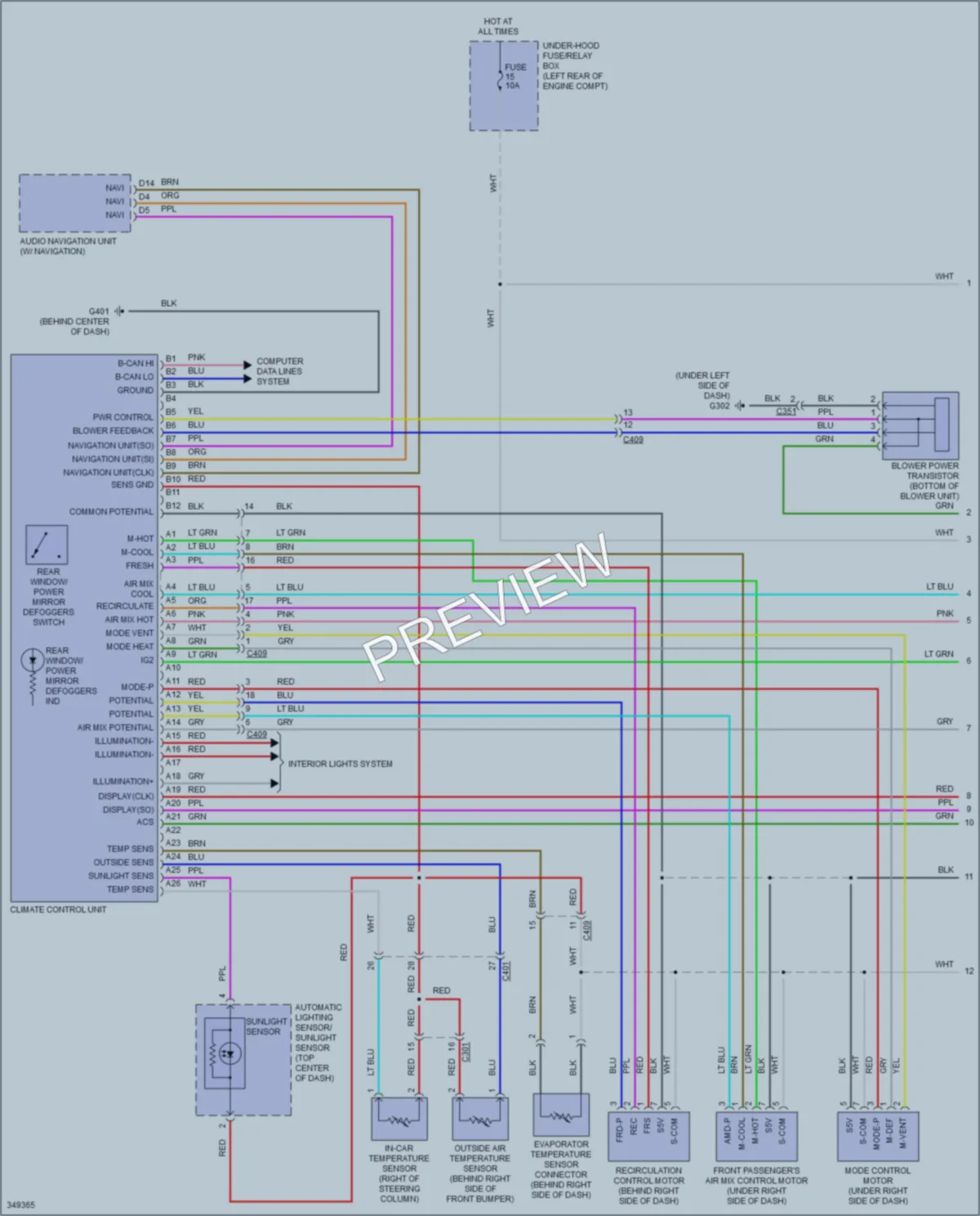 2011 Acura TSX Air Conditioning wiring diagram preview