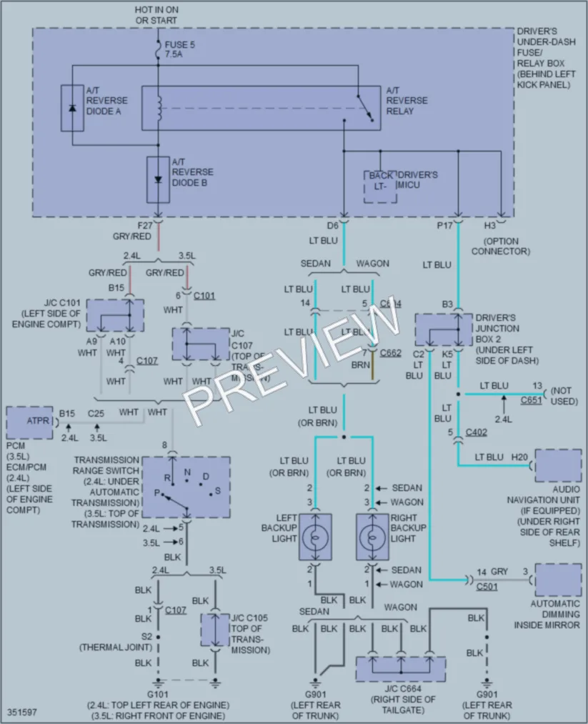 2011 Acura TSX Exterior Lights wiring diagram preview